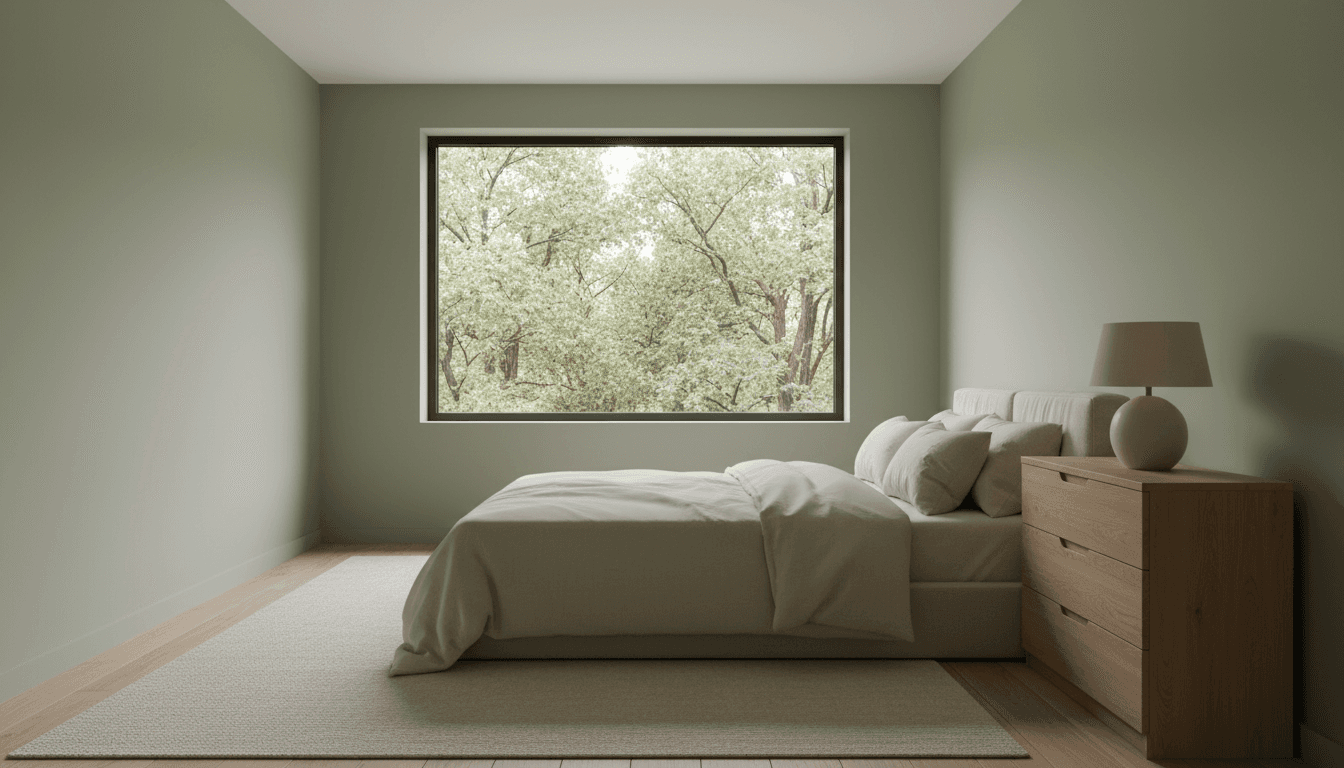 Primary bedroom with tree view in a Stony Point property listing